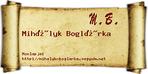 Mihályk Boglárka névjegykártya